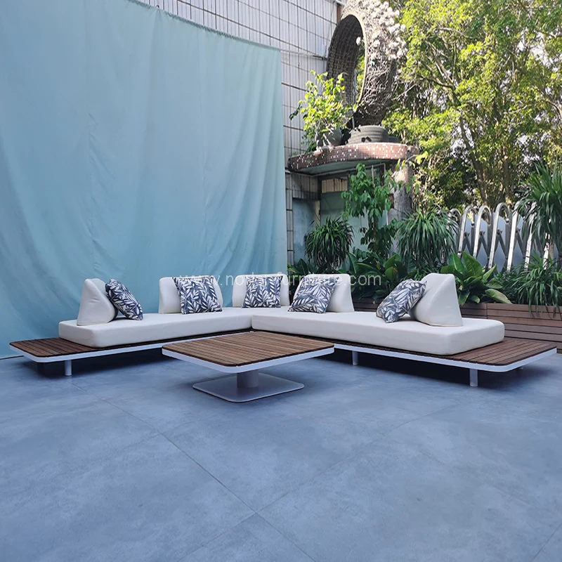 Sofa luaran asas kayu jati tahan lama