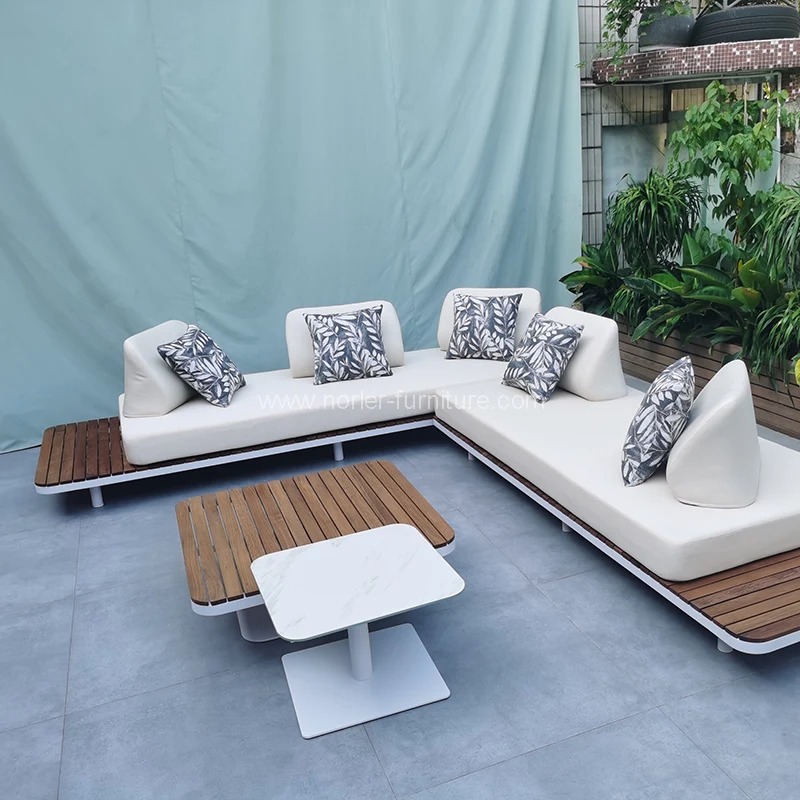 Sofa luaran asas kayu jati tahan lama