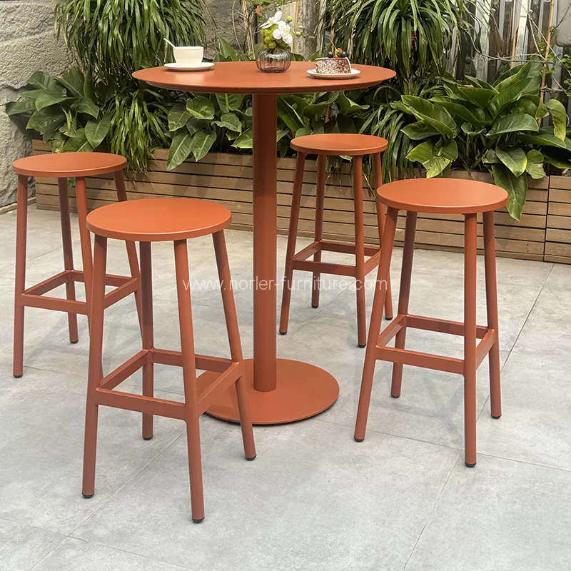 Kerusi bar bingkai aluminium oren luaran berkualiti tinggi