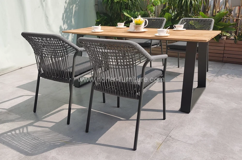 Outdoor Patio 6 Seater Teak Wood Dining Set