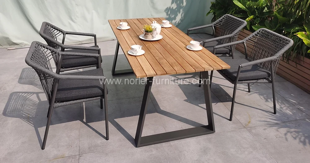 Outdoor Patio 6 Seater Teak Wood Dining Set