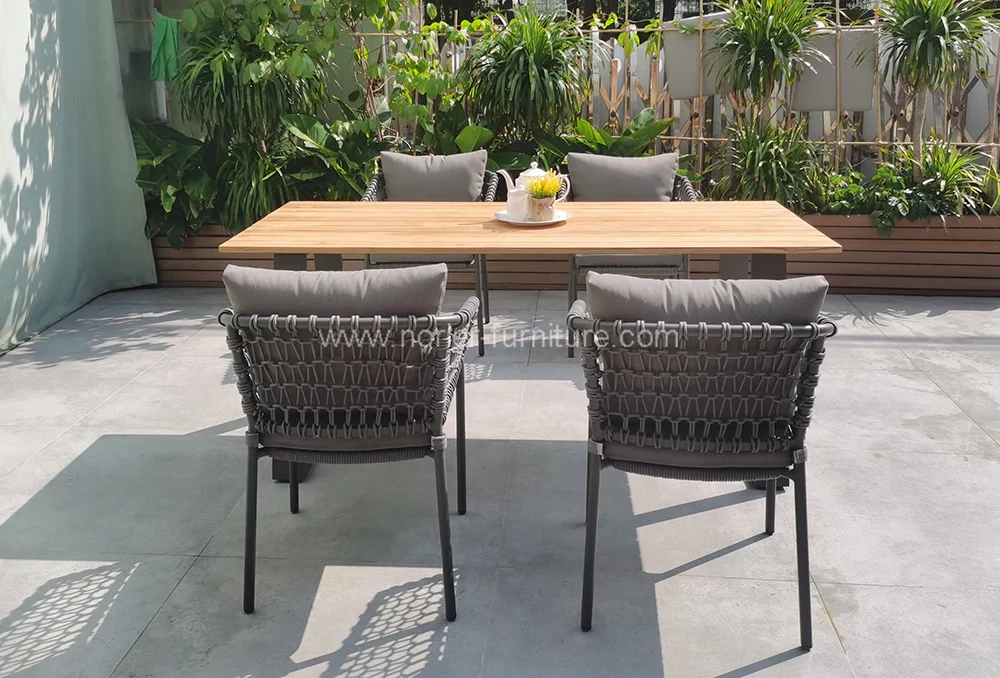 Outdoor Patio 6 Seater Teak Wood Dining Set