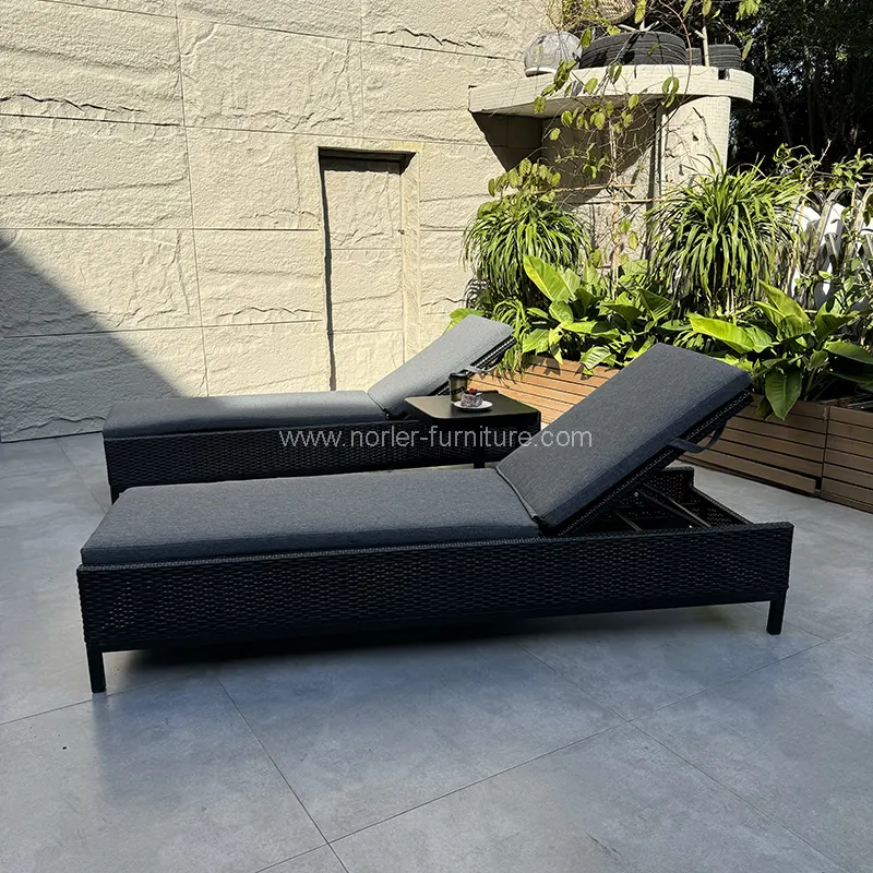 Rotan Sun Lounger Tangan Tangan Tinggi Terkini