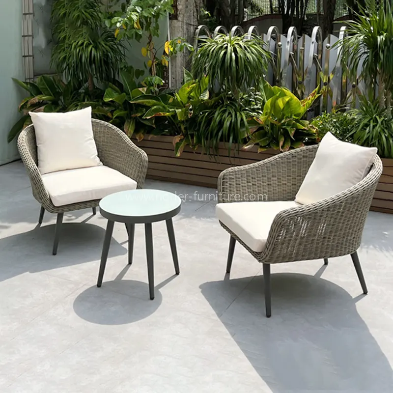 Rekam luaran bingkai aluminium pe rotan set balkoni