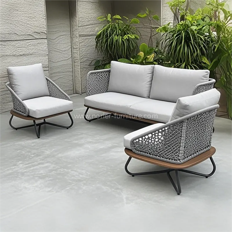 Set sofa asas bingkai aluminium moden