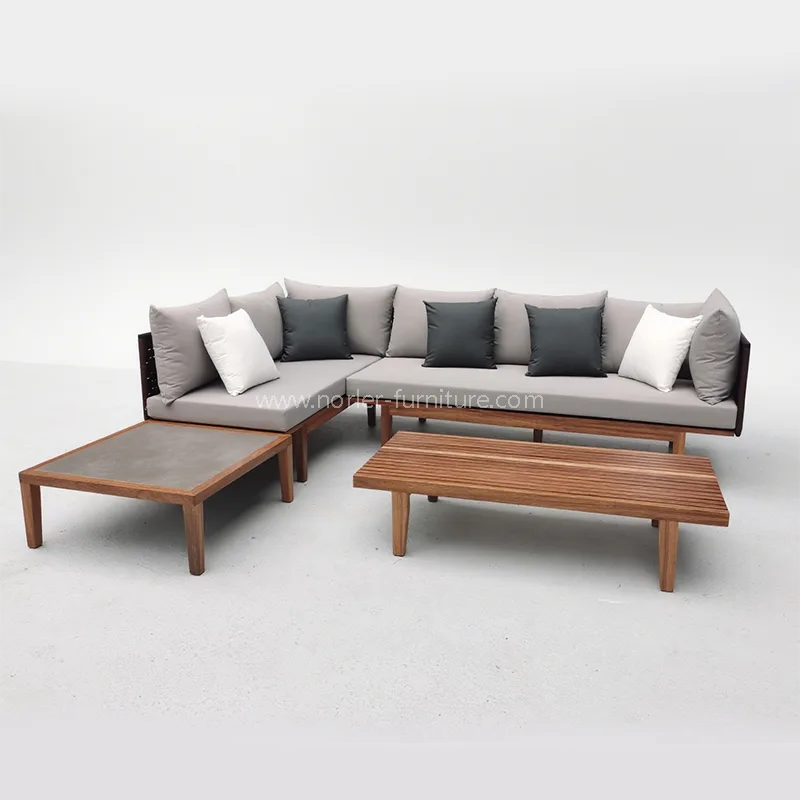 Sofa tenunan kayu kayu jati moden