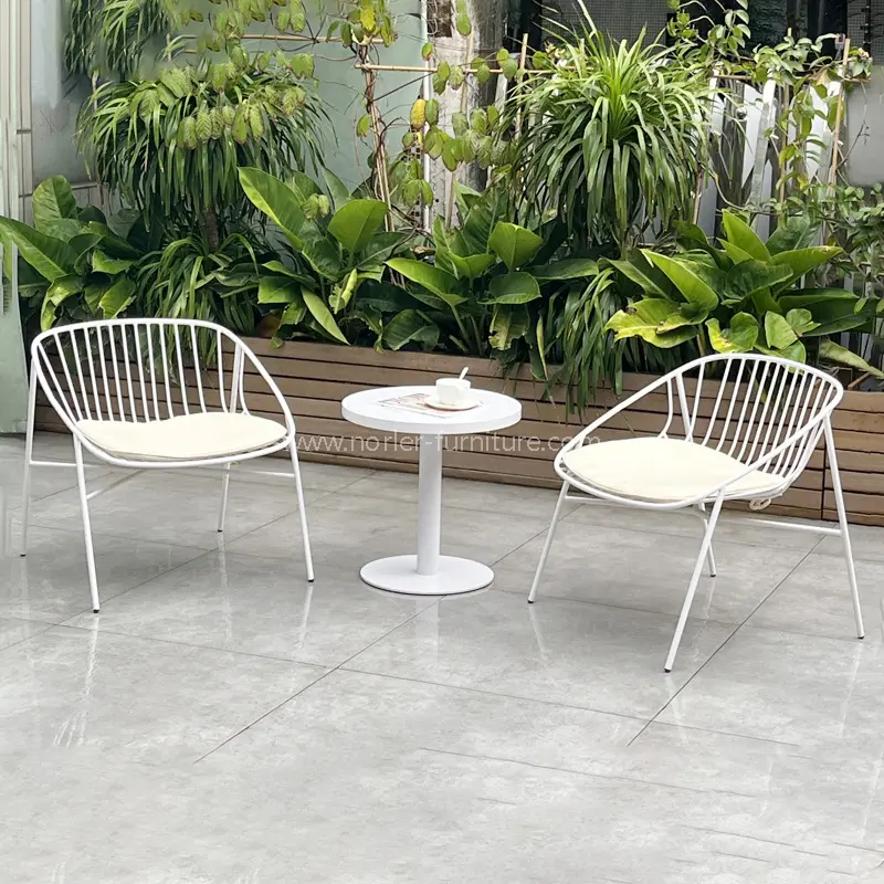 Set balkoni bingkai aluminium putih moden
