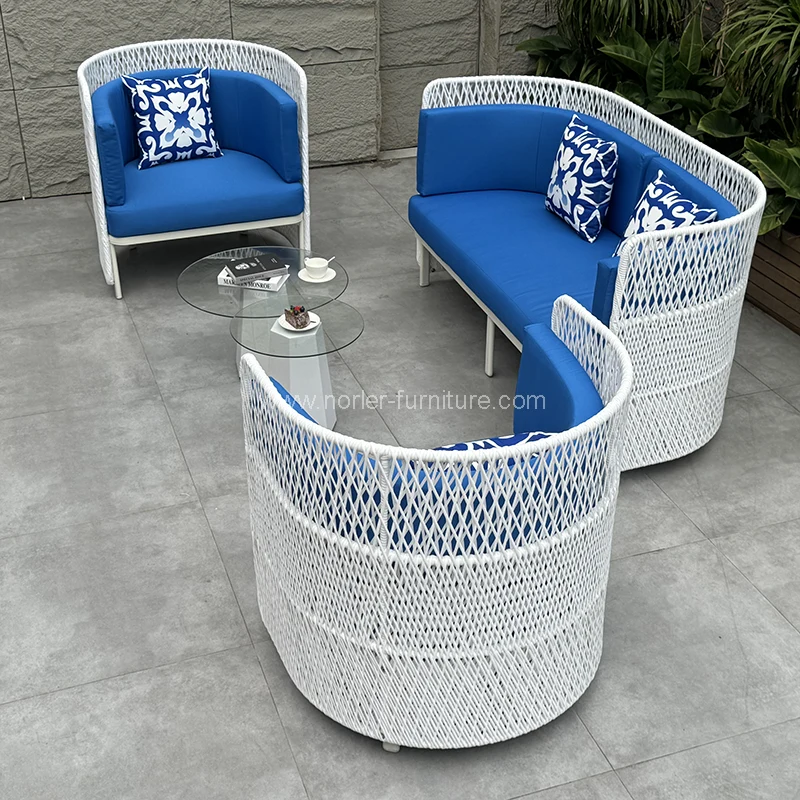 Tali biru terbaru menenun sofa luaran