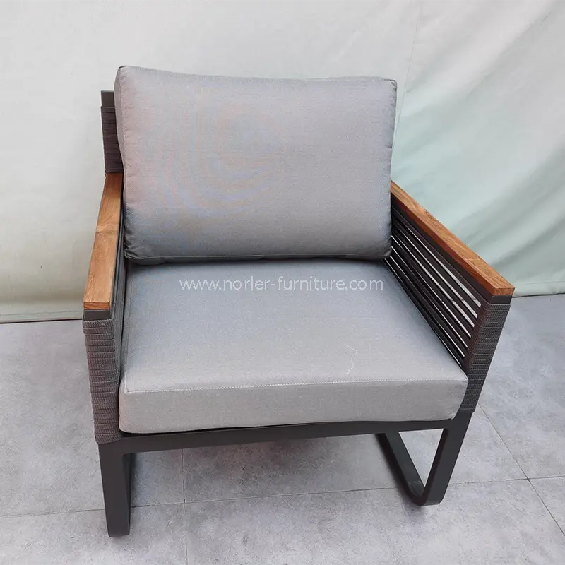 Bingkai aluminium luaran terbaru kayu jati sofa lengan kayu