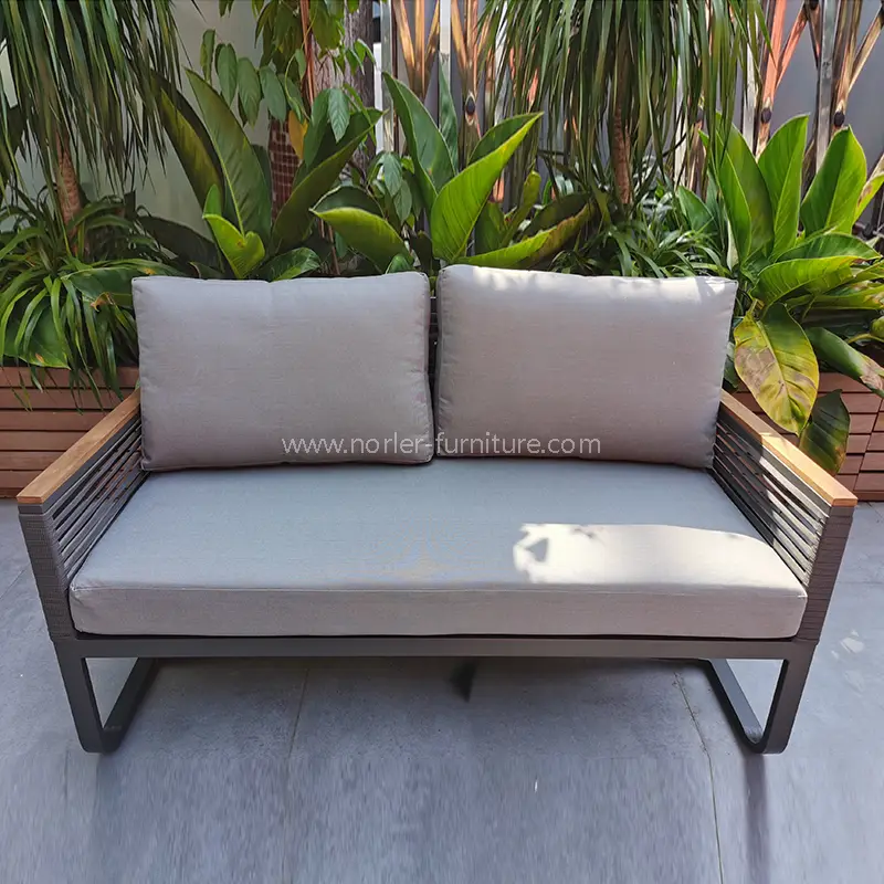 Bingkai aluminium luaran terbaru kayu jati sofa lengan kayu