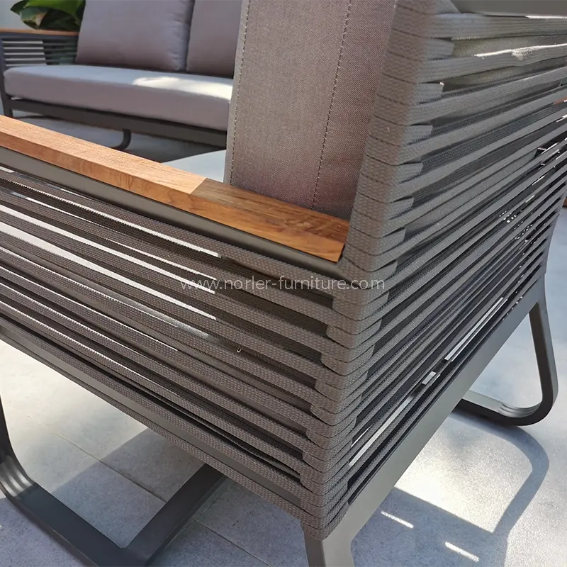 Bingkai aluminium luaran terbaru kayu jati sofa lengan kayu
