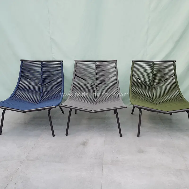Balkoni Luaran Aluminium Aluminium Woven Belt Chair Set
