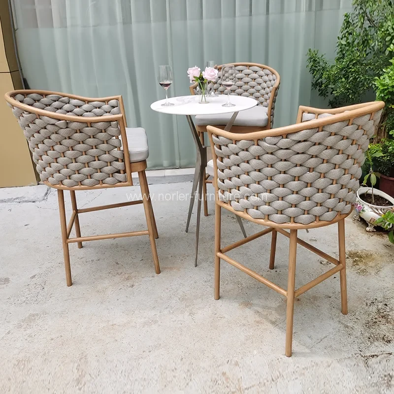 Set bar bijirin kayu aluminium pantai yang disikat