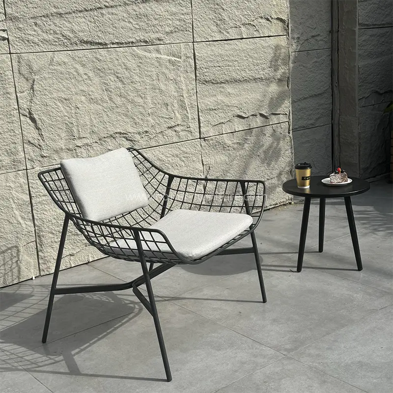 Luar halaman Black Aluminium Aluminium kusyen kusyen set balkoni