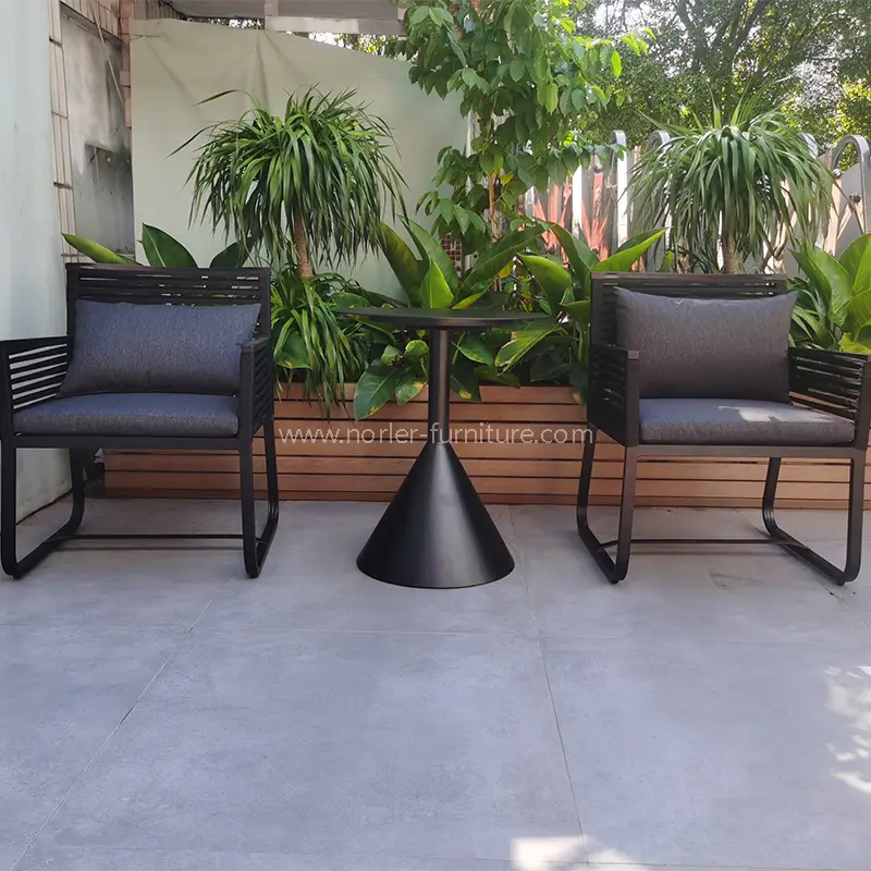 Reka bentuk rekreasi moden luaran bingkai aluminium set balkoni tali pinggang