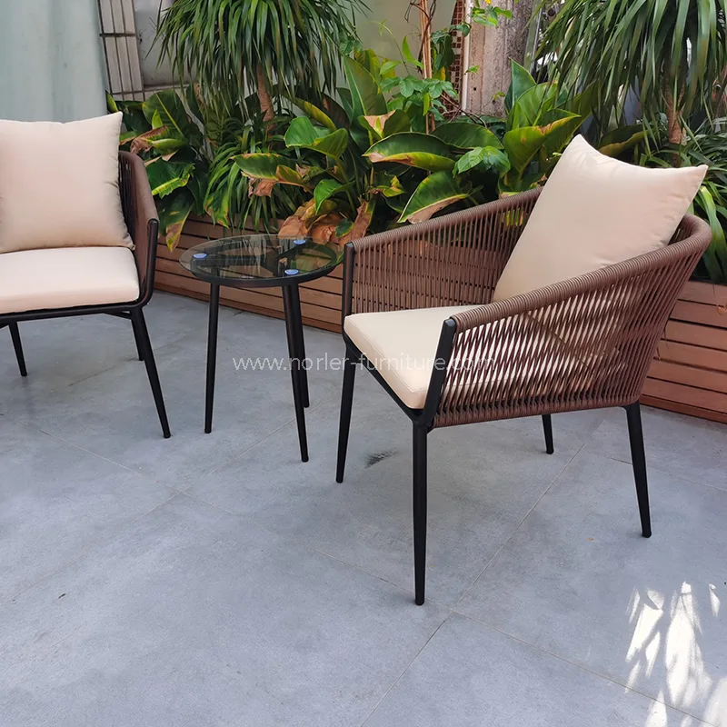 Set balkoni aluminium halaman yang tahan cuaca di luar